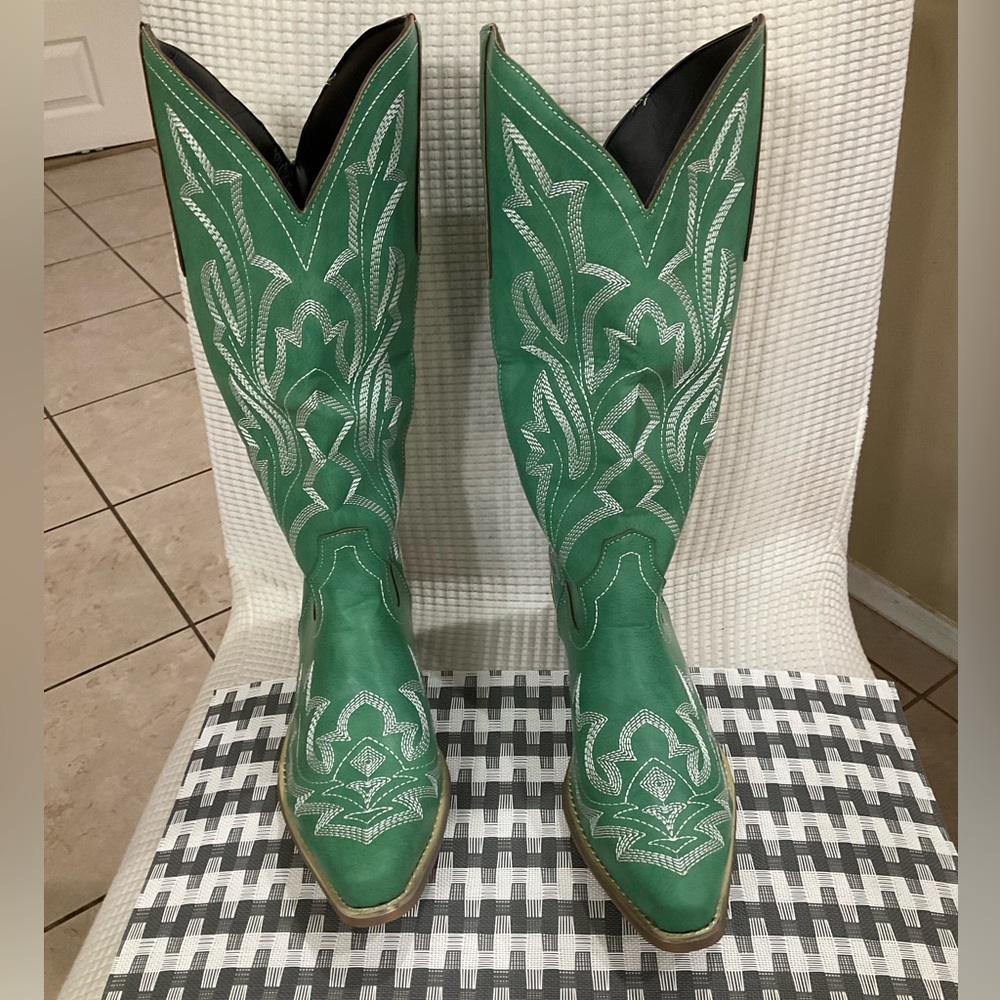 Size 12(43) Women’s Western Cowboy Boots Green NEW